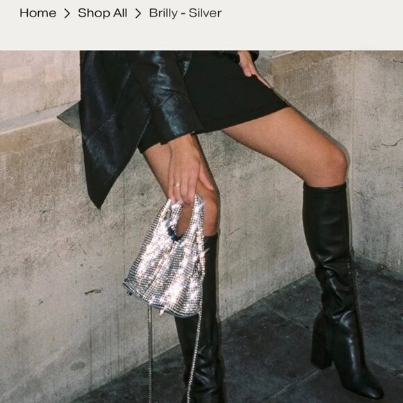 Giarite Brilly silver crystal handbag - Picture 8 of 10